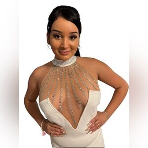 Lina Embellished Bandage Maxi Dress